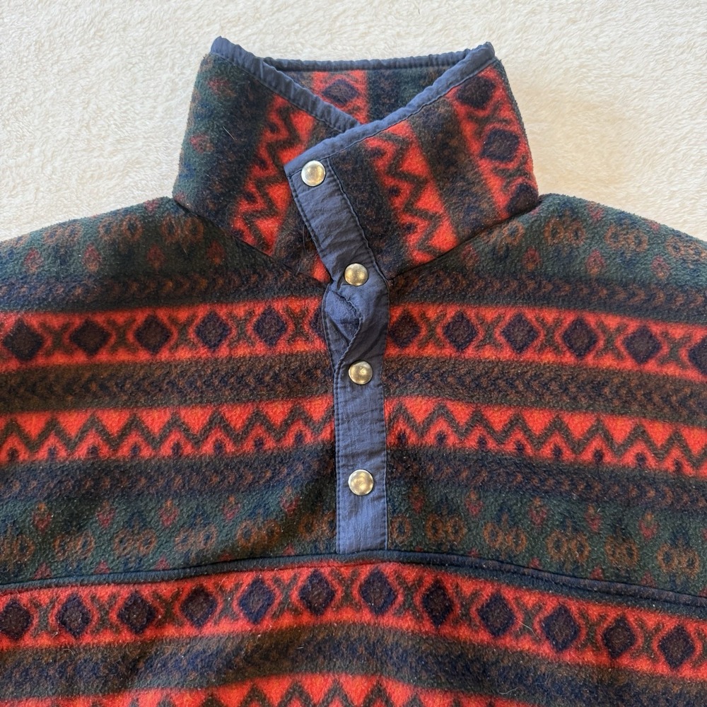 Vintage 90s Arctic Image Fleece Pullover Mens Large Aztec Southwestern Synchilla